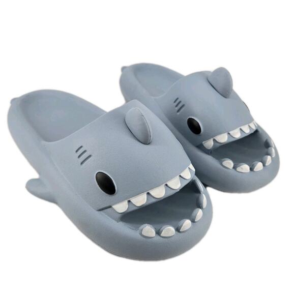 Shark Slides Sandals Non-Slip Open Toe EVA Slippers Cloud Blue Sz 38-39 US 8 - Picture 1 of 8